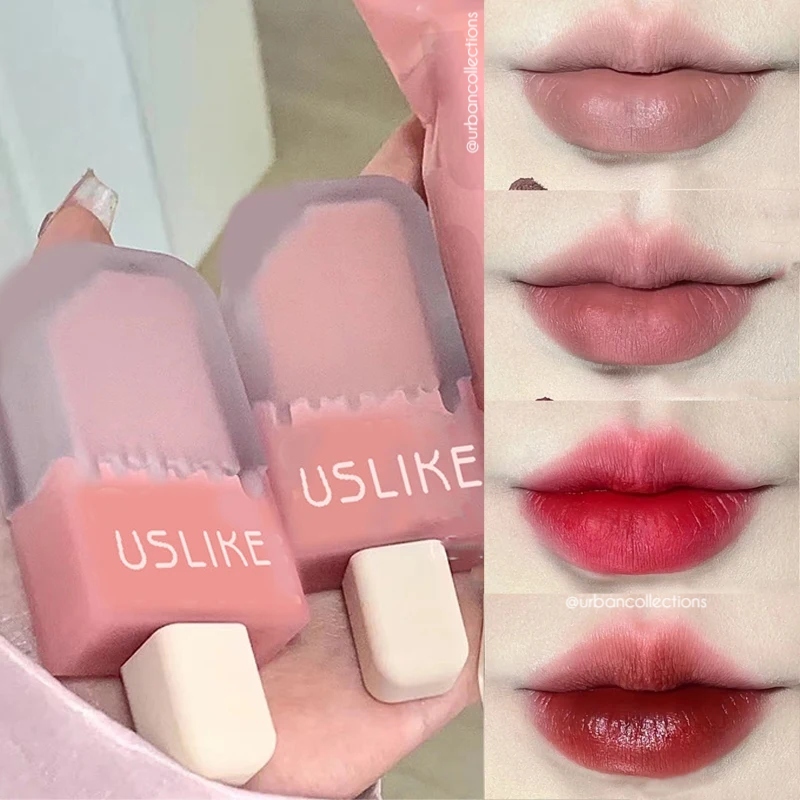 USLIKE Ice Cream Lipstick Es Krim Lucu Ice Cream Lip Glaze Matte Lip Gloss Velvet Lipstick Korean Li
