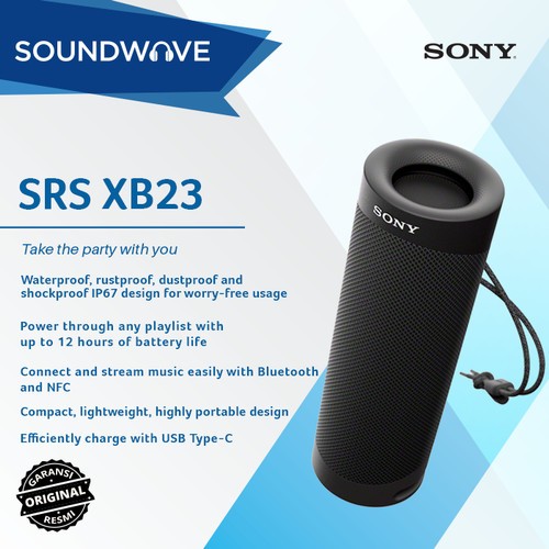 SONY SRS-XB23 EXTRA BASS™ Portable Wireless Speaker GARANSI RESMI