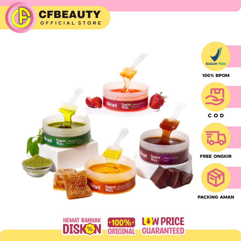 MIRAEL SUGAR WAX  250ml APPLE, MIRAEL SUGAR WAX 100% original BPOM, MIRAEL SUGAR WAX GREENTEA, STRAW
