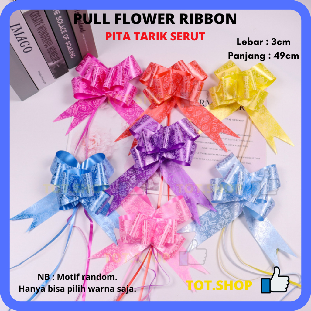 

[isi 10pcs] LEBAR 32mm PANJANG 49cm PITA TARIK UK ISI 10pc PITA Pull Flower Ribbon Grosir Murah Polos Renda Organdi Lace hiasan parcel souvenir kado ulang tahun goodie bag WARNA CANTIK