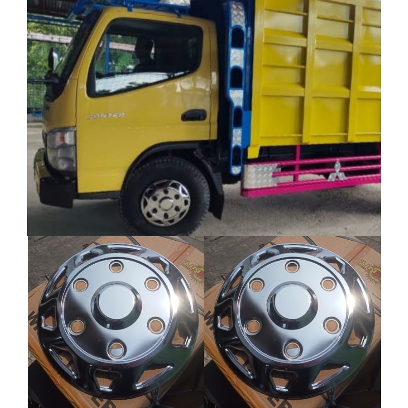 Weldop Velg Truk Dop Roda Truk/Bus Ring 16 lobang 6 depan 2pcs motif segitiga