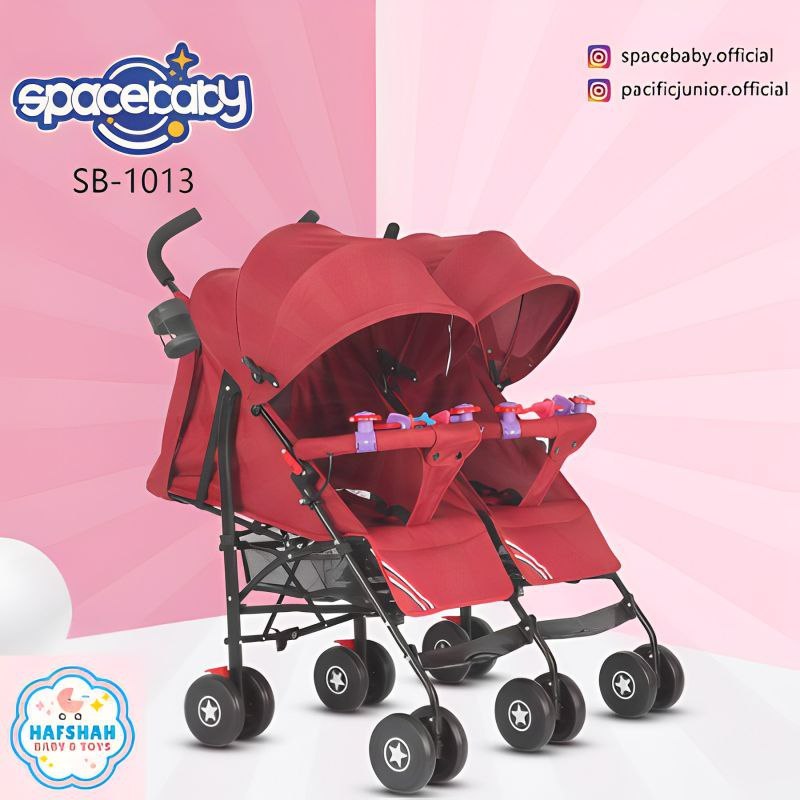 BABY STROLLER SPACEBABY TWINS SB 1013 STROLLER KEMBAR // STROLLER BAYI KEMBAR // KADO BAYI KEMBAR //