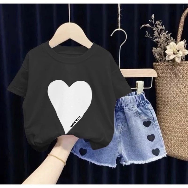 Setelan Baju Anak Perempuan Celana Levis 1-5 Tahun
