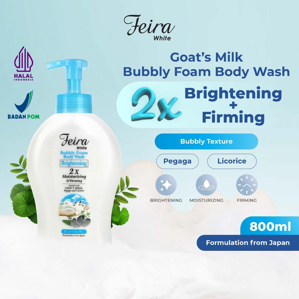 FEIRA White Goat's Milk Bubbly Foam Body Wash 800Ml