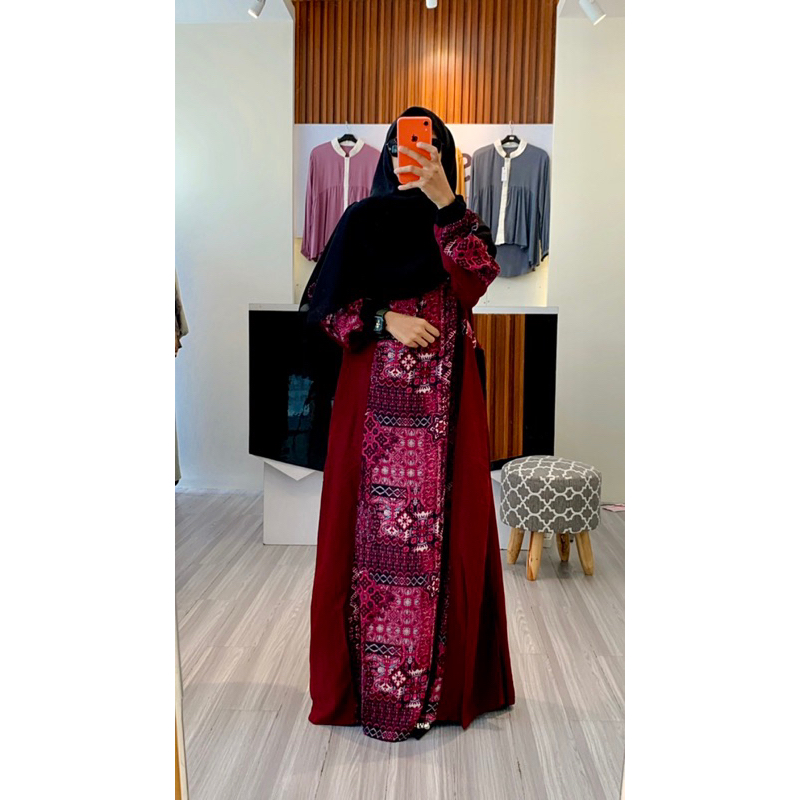 amorebyruby gamis kombinasi motif batik