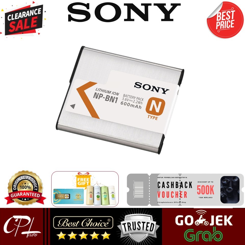 Sony NP-BN1 Rechargeable Lithium-ion Battery Pack (3.6V, 600mAh) - ORIGINAL