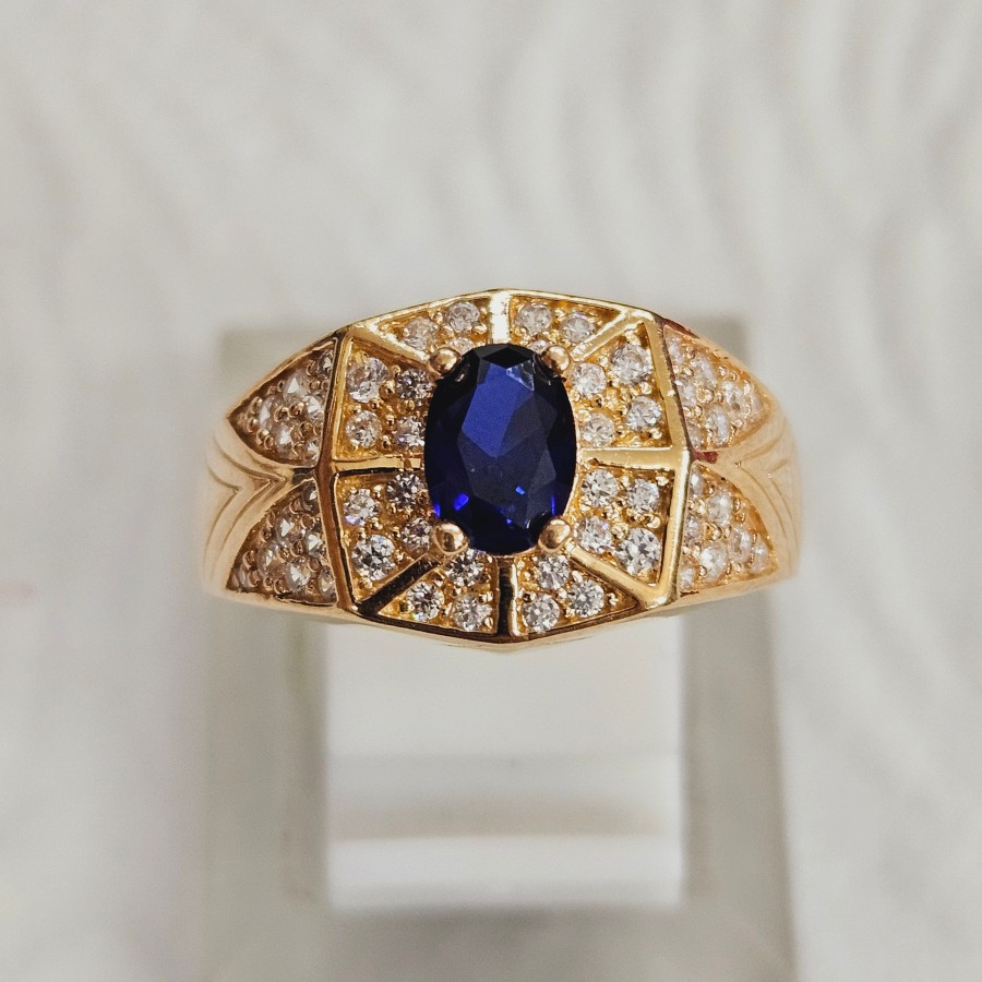 cincin cowok laki pria eropa mata biru emas 70 % 700 70 % variasi 23