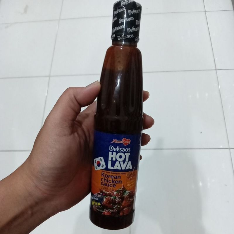 

Mahbubah - Delisaos Hot Lava 320 g Saus Ayam Goreng ala Korea Rasa Madu Original Botol