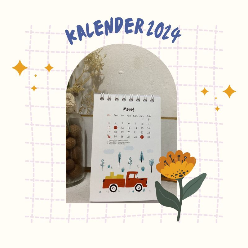 

Kalender mini 2024 / kalender meja/ kalender meja aesthetic/ kalender 2024 / kalender