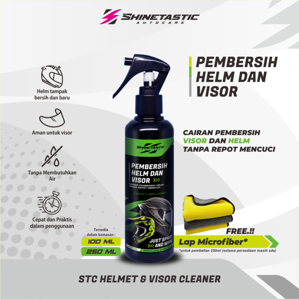 STC Cairan Pembersih Helm dan Visor - Helm and Visor Cleaner Shinetastic