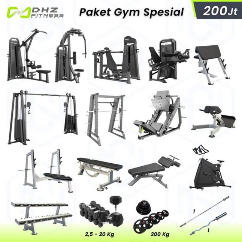 paket comersial dhz fitness pasilitas gym