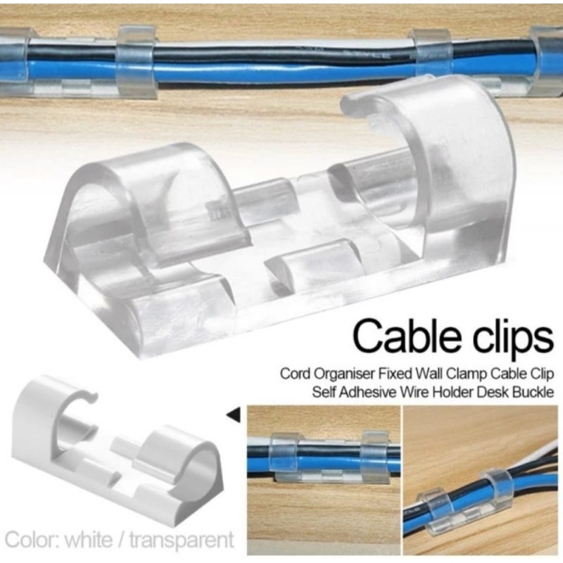 Klip Clem Kabel Tempel Dinding  USB Charger Dengan Lem  3M -  Perapih Cable Multifungsi