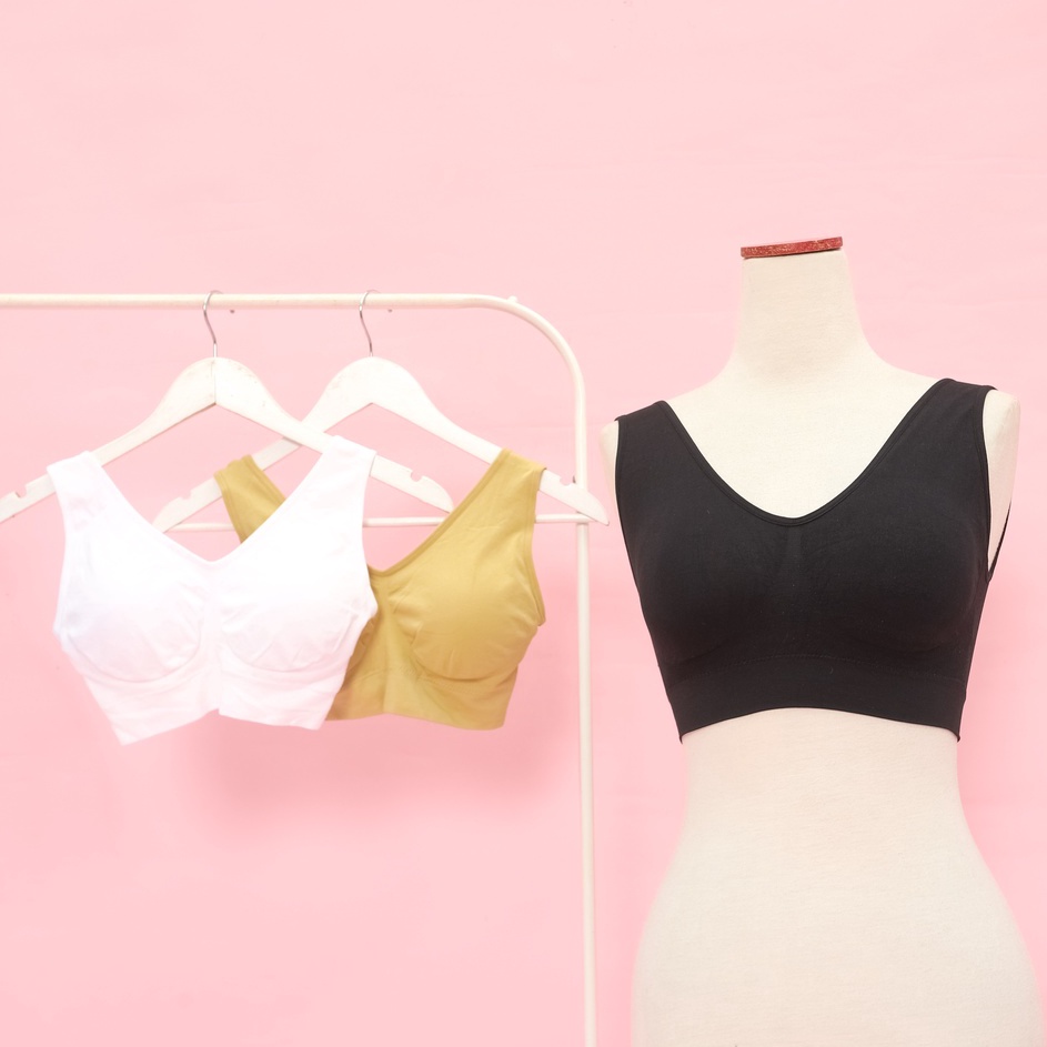 *SALE* Genie Bra Wanita Tanpa Kawat (isi 3 Pcs) | BH Sport, Push up, Busa, Tanpa tali, Jumbo, Sexy, 