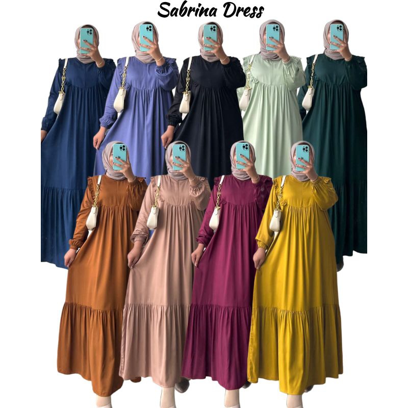 Sabrina Dress Rayon Twill | Gamis Rayon Twill | Dress Rayon Twill | Gamis Polos | Gamis Premium | Ga