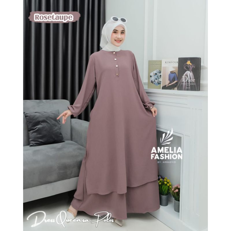 QUEENSA QUEENZA POLOS DRESS GAMIS BY AMELIA FASHION