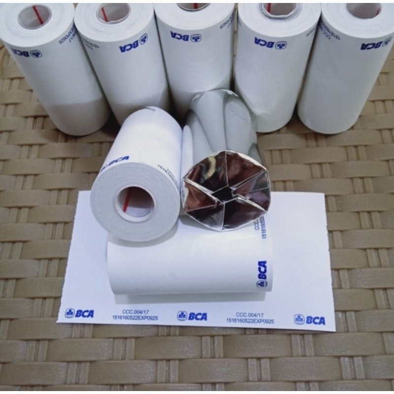 

Kertas kasir thermal logo bank ukuran 58/57x30mm paket 10 pcs