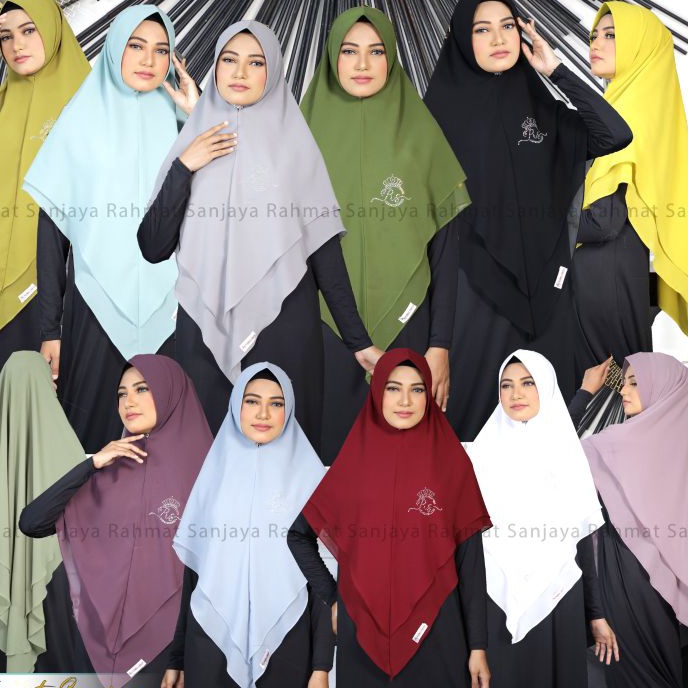 Terlaku, TERBARU..KHIMAR 2 LAYAR JUMBO MODEL MUTIARA SAWAROSKY RAHMAT SANJAYA KHIMAR  2 LAYAR JUMBO 