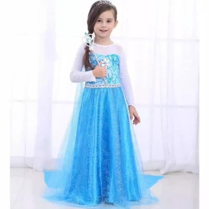 ⚡XPRESS⚡ ( GAUN SAJA ) Gaun Anak Frozen - Dress Frozen - Kostum Dres Frozen - Dress Anak Perempuan -