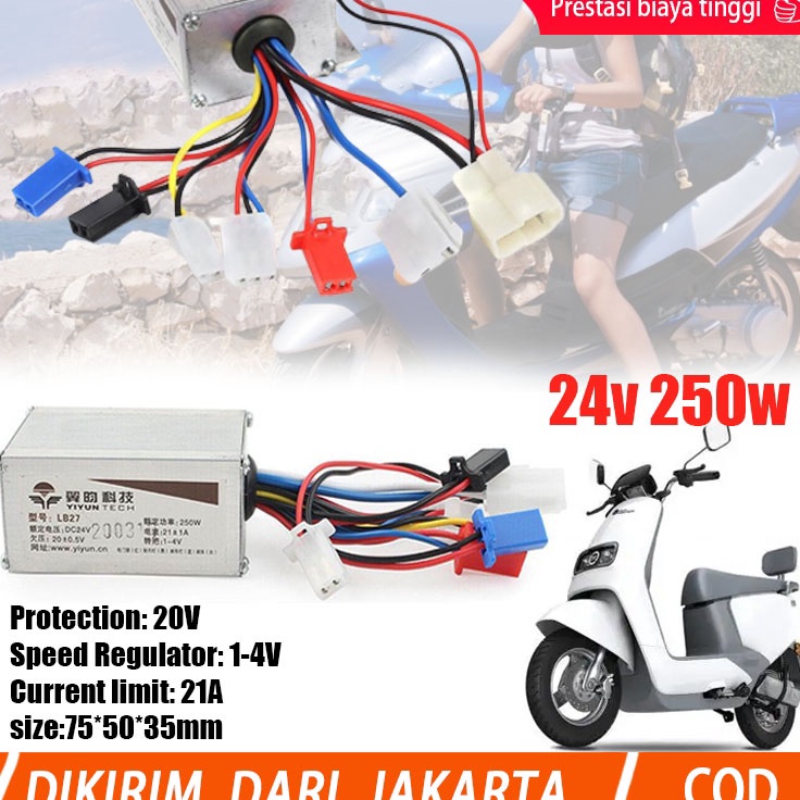 ✶Promo,,✶ Controller 24V 250W Brushed DC Kontroler Skuter Elektrik Sparepart  Controller Sepeda List