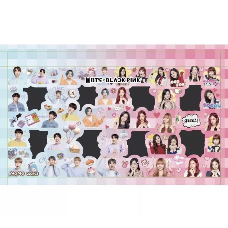 

STICKER NONO BTS X BLACKPINK ISI 200 LEMBAR