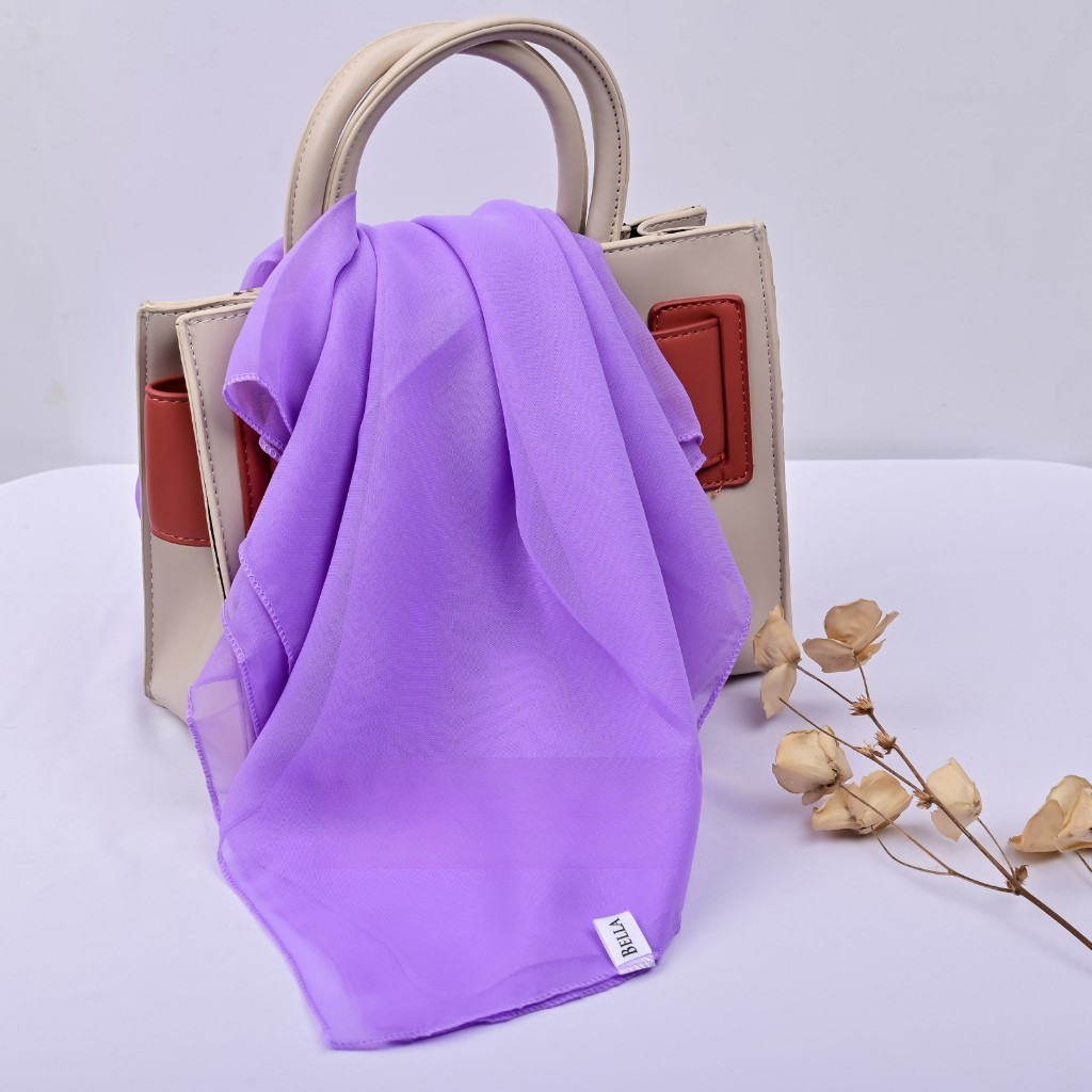 [JAHIT TEPI] Hijab Bella Square Premium Anti Letoy 115cm x 115cm | Jilbab Segiempat Polos | Kerudung