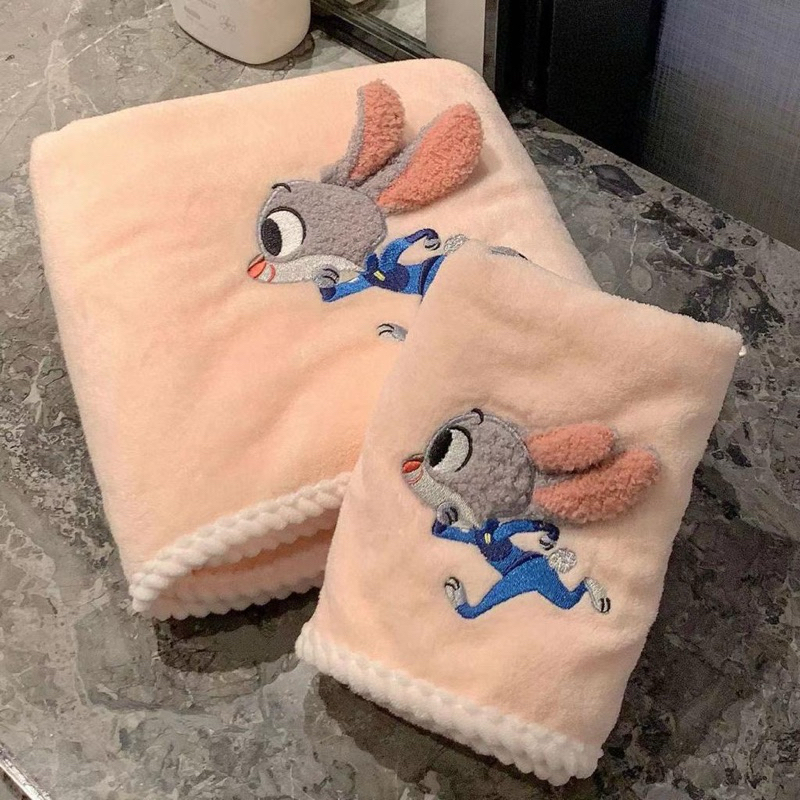 Handuk Mandi Anak Bayi Dewasa Handuk DISNEY Zootopia Karakter Import Tangan Towel 2in1