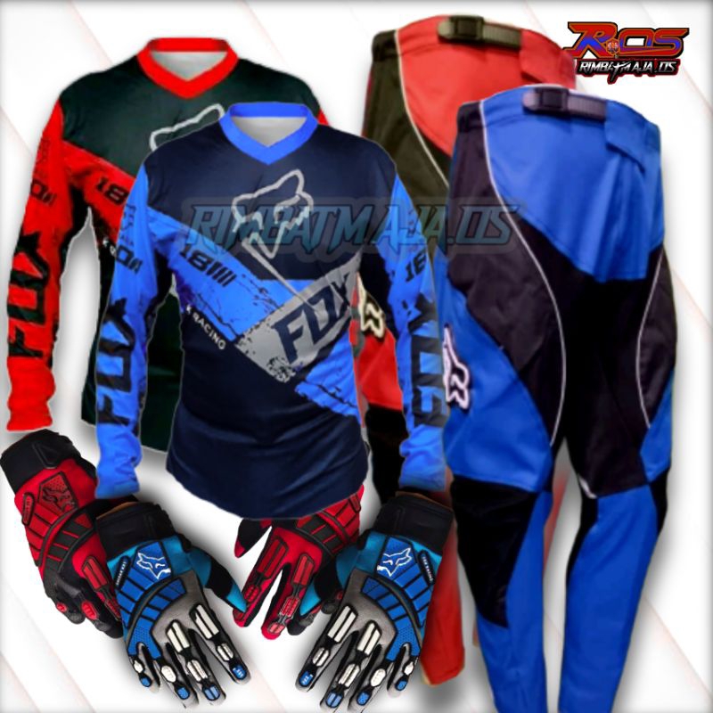 Jersey Koas Jerset cross Trail  Gearset Racing adventure JERSY MOTOR TRAIL DEWASA CROSS SET CELANA S