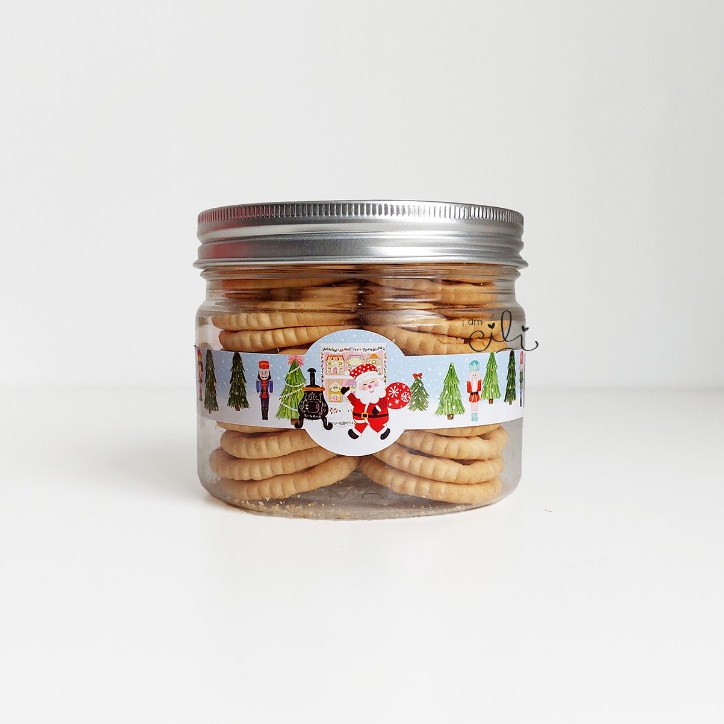 

(SC064/SC065) stiker natal merry christmas SNOW SANTAS untuk toples