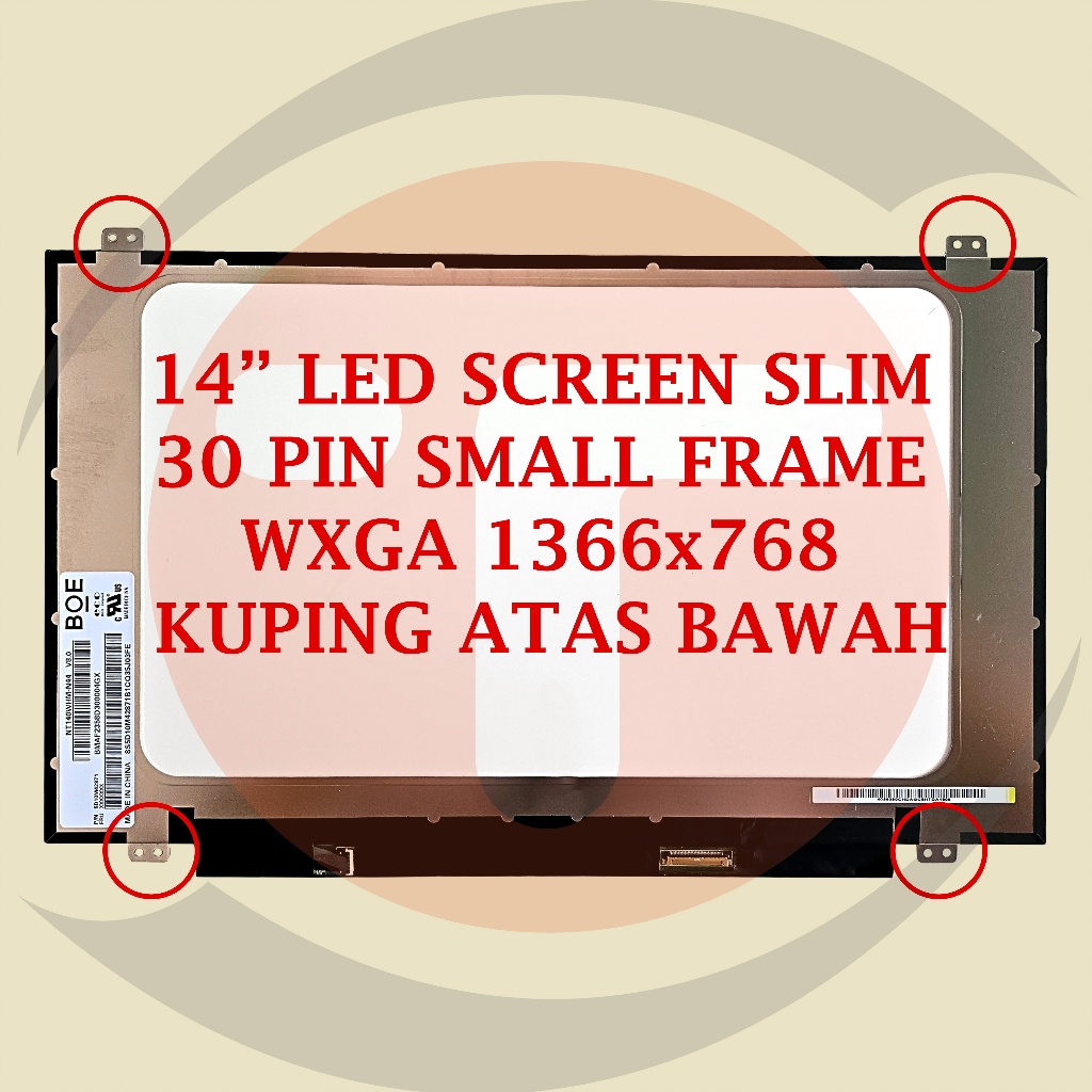LCD LED Laptop HP 240 G7 245 G7 240-G7 245-G7 14" SLIM 30 PIN SMALL FRAME TOP BOTTOM BRACKET KUPING 
