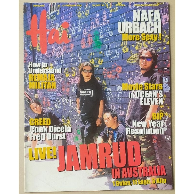 Majalah Hai 11 Februari 2002 : Jamrud - Dewa - Nafa Urbach - Jim Morrison