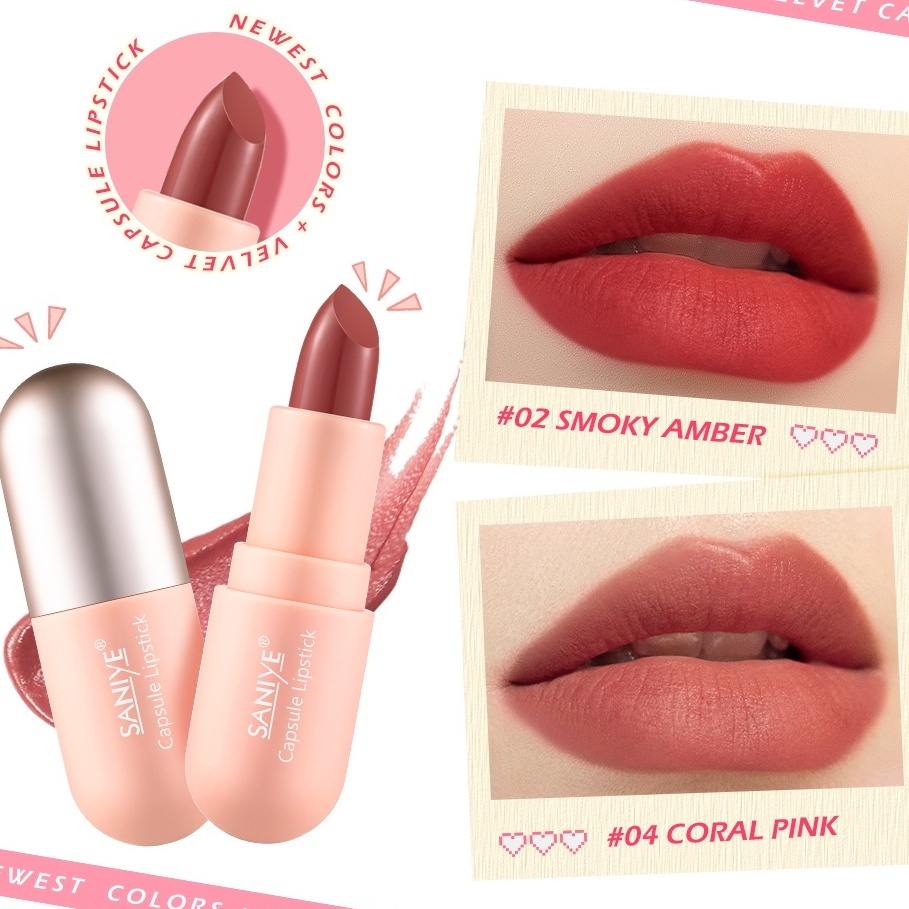 Macha - SANIYE Golden Smooth Capsule Lipstick K1139 | Lipstick Tahan Lama | Lipstik Korea | Ringan