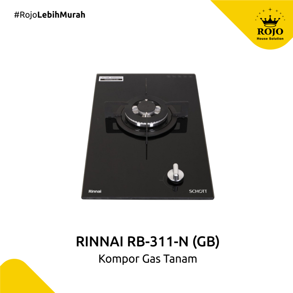 Kompor Gas Tanam 1 Tungku Rinnai RB 311 N (GB)