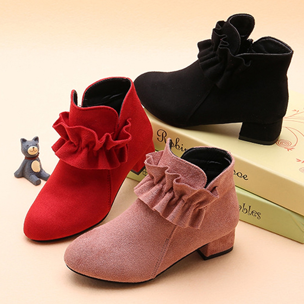 Saless Sepatu Wedge Heels Boot Anak Perempuan Import Simply Line (Zh-Ss247)
