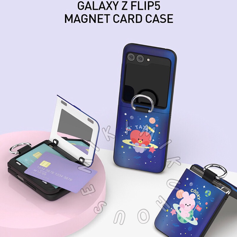 BT21 Z FLIP 5 CARD CASE MININI SPACE MAGNET KARTU CASE SAMSUNG GALAXY Z FLIP 5 BT21 FLIPSUIT CASE NF