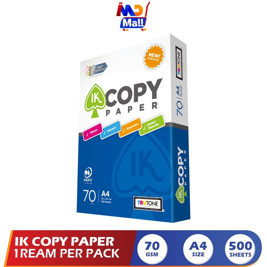 

IK Copy Copier Paper Kertas Print Fotocopy A4 70gr/gsm 500 Sheet