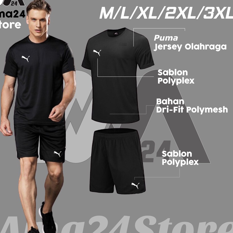 ✱TERMURAH✱ Setelan Jersey Kaos Polos dan Celana Running Olahraga Futsal Size M/L/XL/XXL/XXXL Jumbo