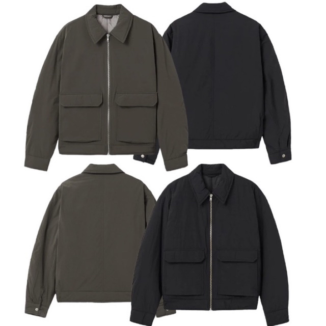 HBR3762 Nylon  Zip-Up  Blouson Padding Jacket