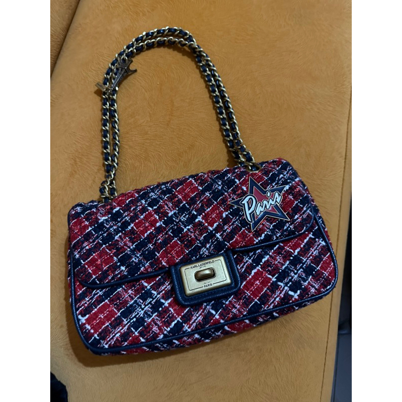 Preloved  Tas  branded ori Karl Lagerfeld Merah