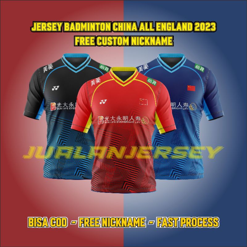 Jersey Badminton China ALL ENGLAND 2023 free custom