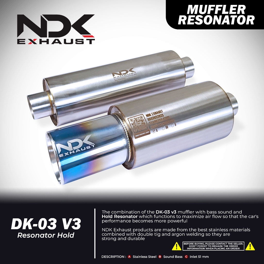Knalpot NDK Mobil Matic DK03V3 Dan Resonator Hold Knalpot Mobil Racing NDK EXHAUST