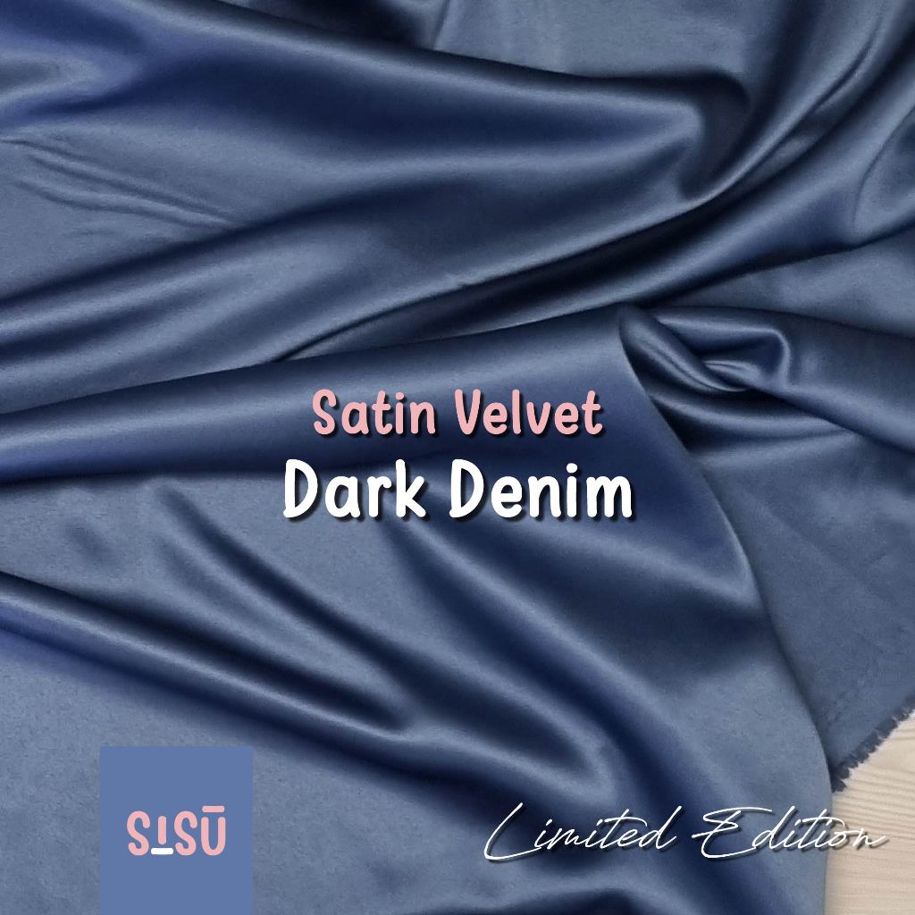 1 Meter Kain Satin Sutra Velvet Bahan Dress Bridesmaid, Kebaya, Furing, Hijab Warna Sage Green