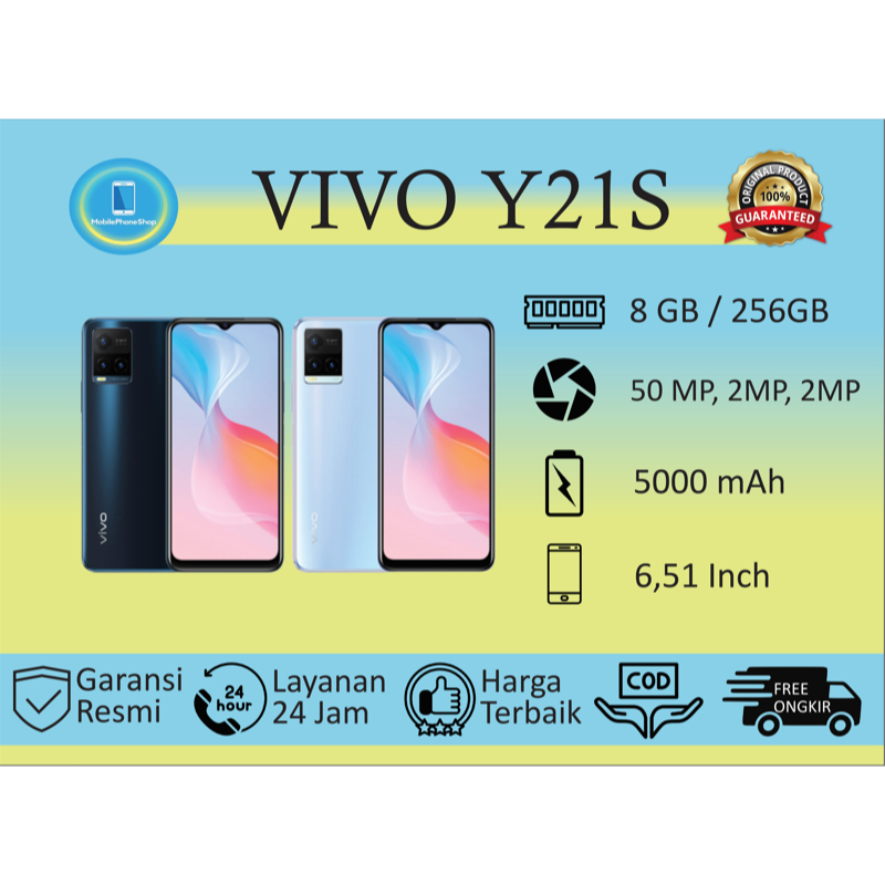 Y21S VIVO NEW ORIGINAL IMEI TERDAFTAR KEMENPRIN GARANSI 1 TAHUN