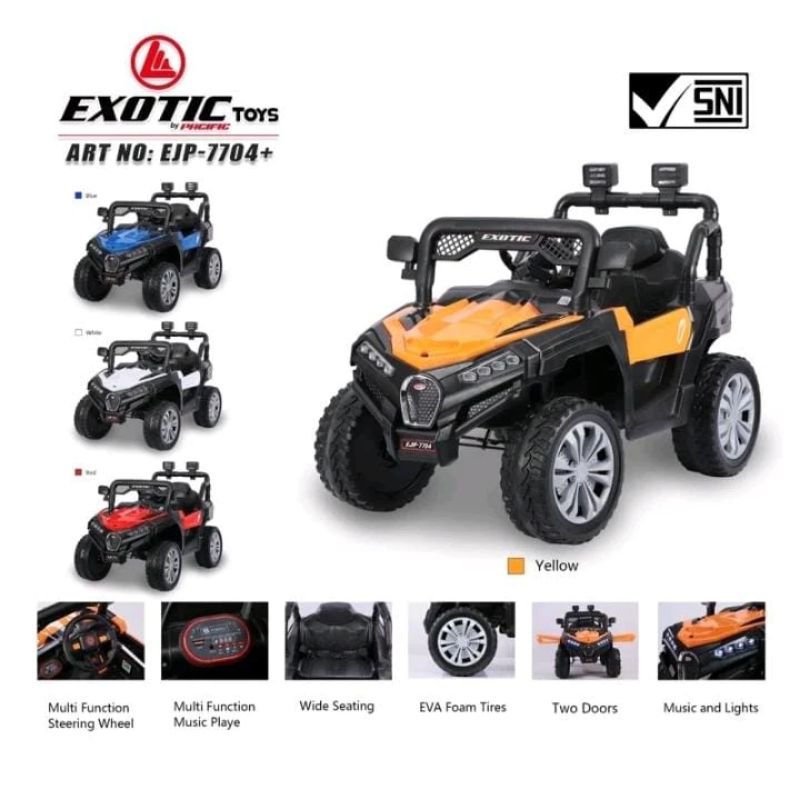 Mainan Mobil Aki Anak jeep Exotic EJP 7704 / EJP 7704+ BAN KARET
