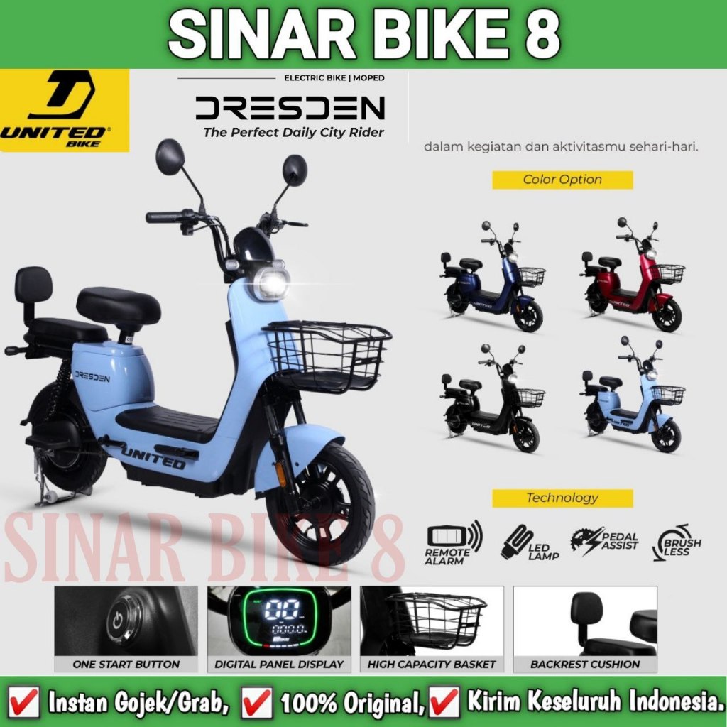 Sepeda Listrik UNITED DRESDEN 600 Watt Electric E Bike