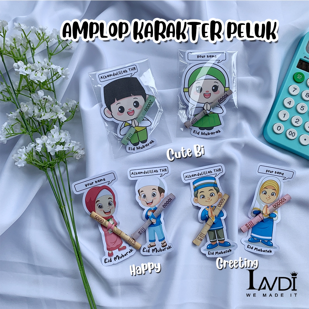 

Amplop Lebaran Karakter Peluk Lucu Unik Imut Custom Nama