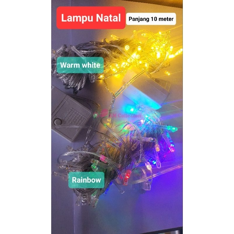 Lampu Natal 10 meter 100 led