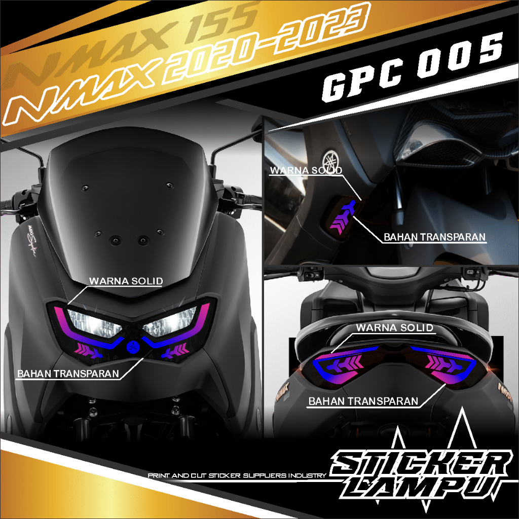 STICKER HATLAM / STICKER LAMPU ALIS NMAX NEW 2020-2023 VARIASI LAMPU ALIS GPC 005