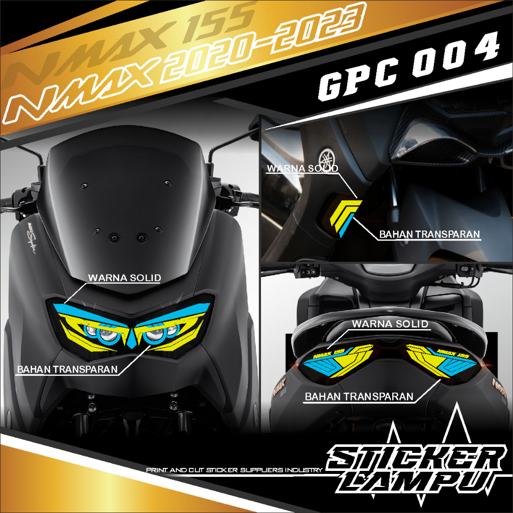 STICKER HATLAM / STICKER LAMPU ALIS NMAX NEW 2020-2023 VARIASI LAMPU ALIS GPC 004