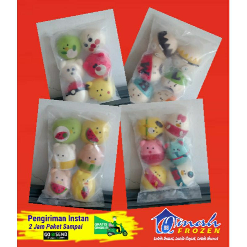

Bakpao Karakter isi Coklat, 6pcs /pack.(Random) Frozen Serang