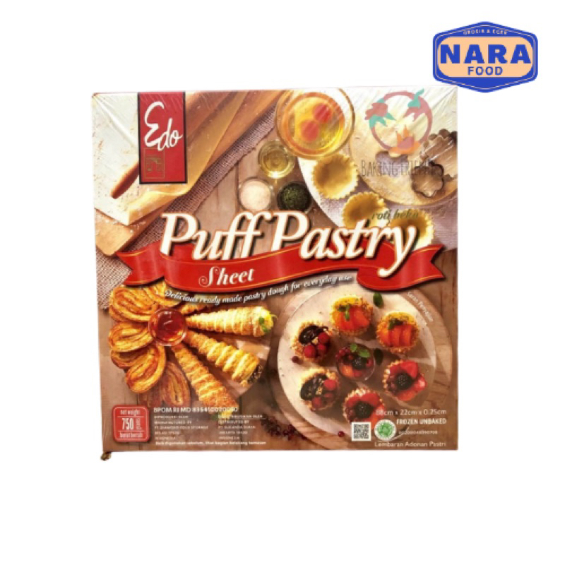 

Edo puff pastry sheet 750gr kulit adonan / puff pastry